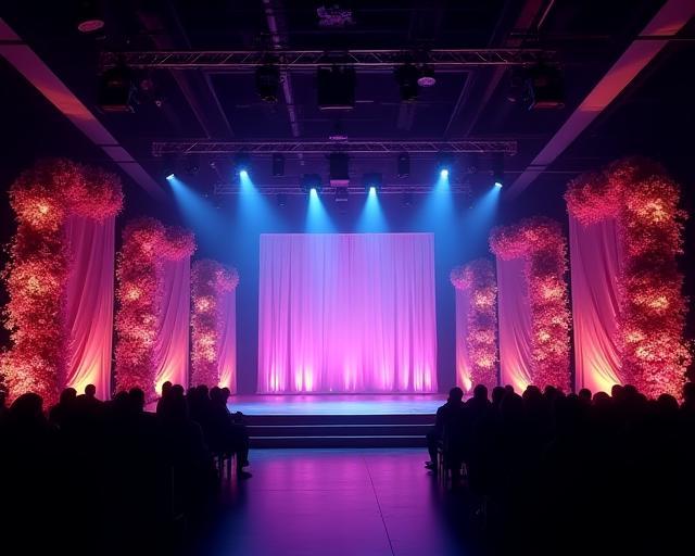 企業イベントのステージ装花